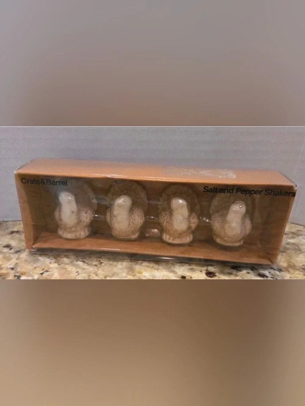 Crate & Barrel Thanksgiving Turkey Salt & Pepper Shakers 1.5